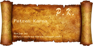 Petres Karsa névjegykártya