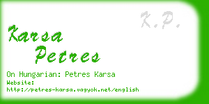 karsa petres business card